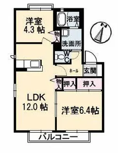 ノーザンライツ C棟【2階】の間取り
