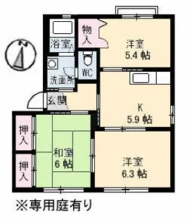 バリュージュ新町B棟【1階】の間取り