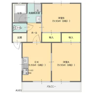 タイムレス大泉ウエストA【1階】の間取り