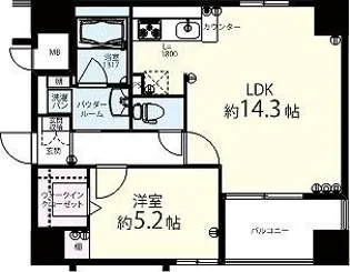 グランフルーヴ【9階】の間取り