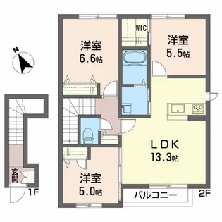 エステートMKII【2階】の間取り