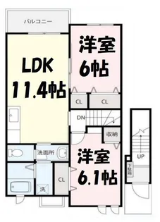 アクロス・ザ・ユニバース【2階】の間取り