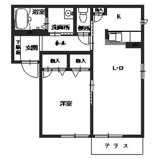 コーラル篠A・B・C【1階】の間取り