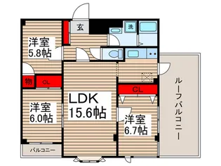 サンライズリバ-【4階】の間取り