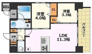 プレサンスレイズ鶴舞公園【4階】の間取り