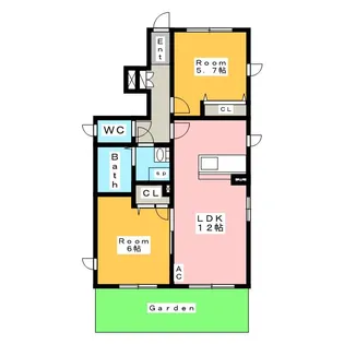 バトーエメロード B【1階】の間取り