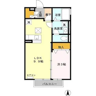 アンソレイエ【1階】の間取り