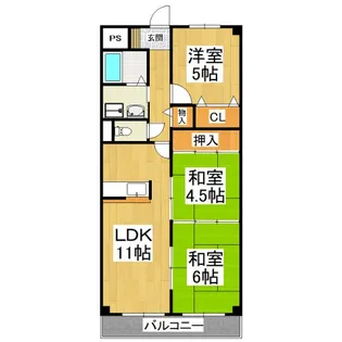 さんさん北野田【1階】の間取り