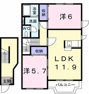 コート・エスポワール2【2階】の間取り