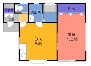 コーポラス稲谷B【1階】の間取り