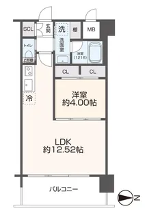 プレジオ八戸ノ里【4階】の間取り