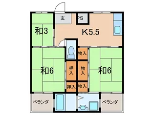 サンライズ高砂4号棟【4階】の間取り