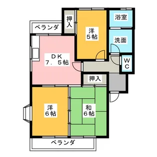 グリーンパーク藤塚A棟【1階】の間取り