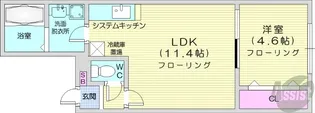フェリスファミリアクアトロ【1階】の間取り