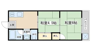八木マンション【1階】の間取り