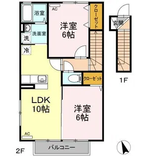 メゾンクオーレ D【2階】の間取り