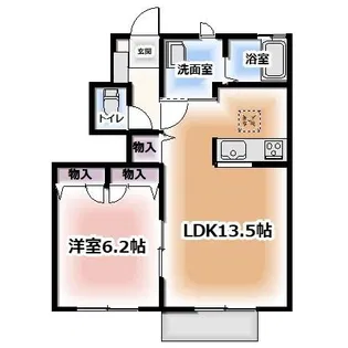 ディアスブランシェJII A【1階】の間取り