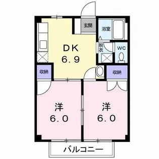 コーポいけのうえ【1階】の間取り