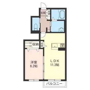 グリーンコモド【1階】の間取り