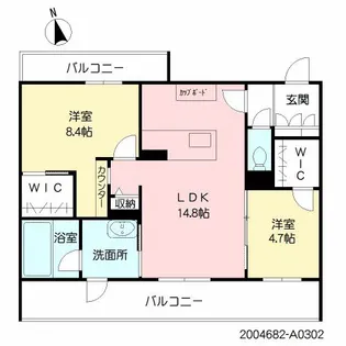 珠鈴A【2階】の間取り