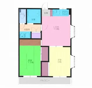 2LDKの間取り画像