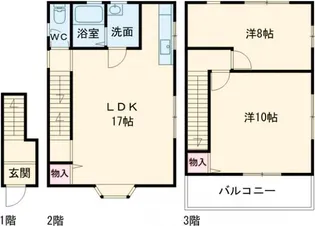 飾磨区清水アパートの間取り
