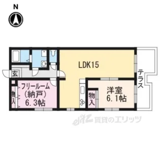 サクシード宝ヶ池【1階】の間取り