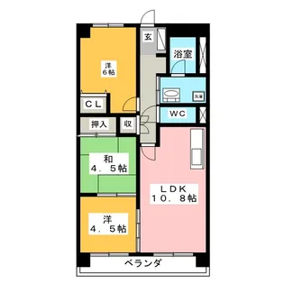 元今泉レジデンス【4階】の間取り