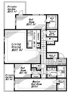 ビバリーホームズ青葉台【1階】の間取り