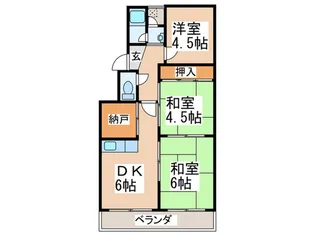 マンションふじなみ【1階】の間取り