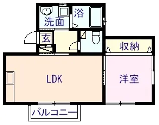 カーサ上熊本【2階】の間取り