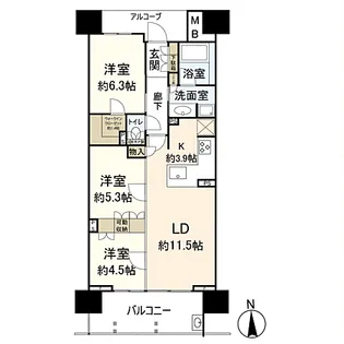 パークコート上前津プレミアプラス【2階】の間取り