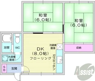 コーポ金沢【2階】の間取り