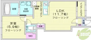ロジュマン青山2【1階】の間取り