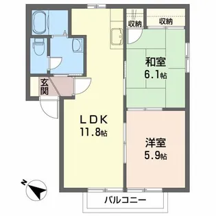ベルパルコ B棟【2階】の間取り