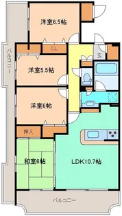 サンデュエル太田浜町 パークスクエア【6階】の間取り