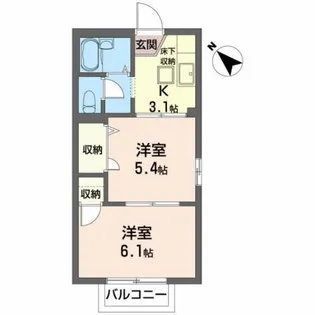 サンヒルズ旭ヶ丘【2階】の間取り