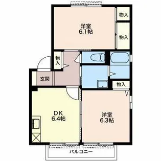 グランドールAKI A【1階】の間取り
