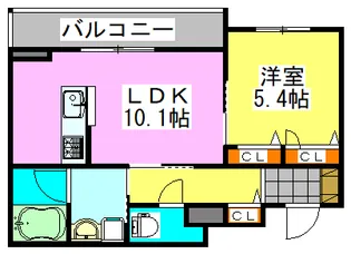 1LDKの間取り画像