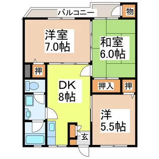八代トップマンション【7階】の間取り