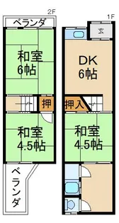 大阪府枚方市新之栄町【一戸建】の間取り