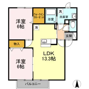 セジュール緑【1階】の間取り