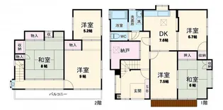 神奈川県横浜市港北区下田町3【一戸建】の間取り