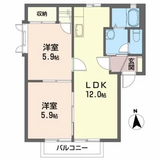 メゾンド フォーレス【2階】の間取り