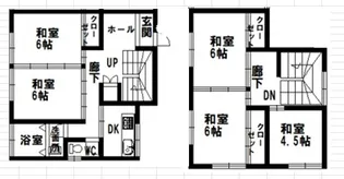 宮城県白石市福岡長袋字将棋石24-3 亘理アパート東側【1階】の間取り