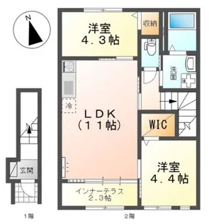 ラ メゾンあけぼのII【2階】の間取り