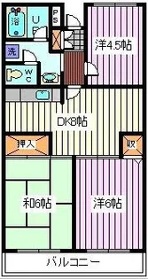 埼玉県さいたま市南区四谷3【マンション】の間取り