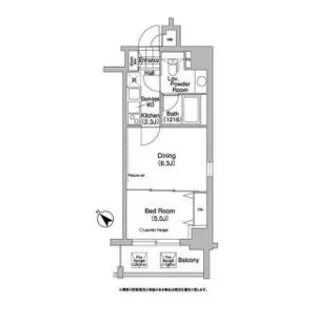 1DKの間取り画像