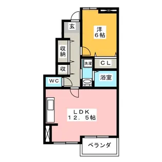 1LDKの間取り画像