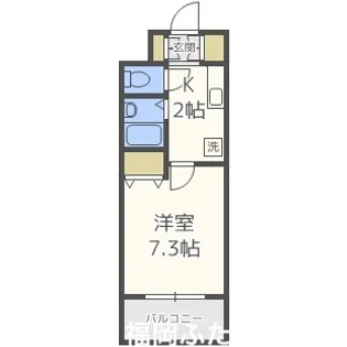 シャンテ吉塚【3階】の間取り